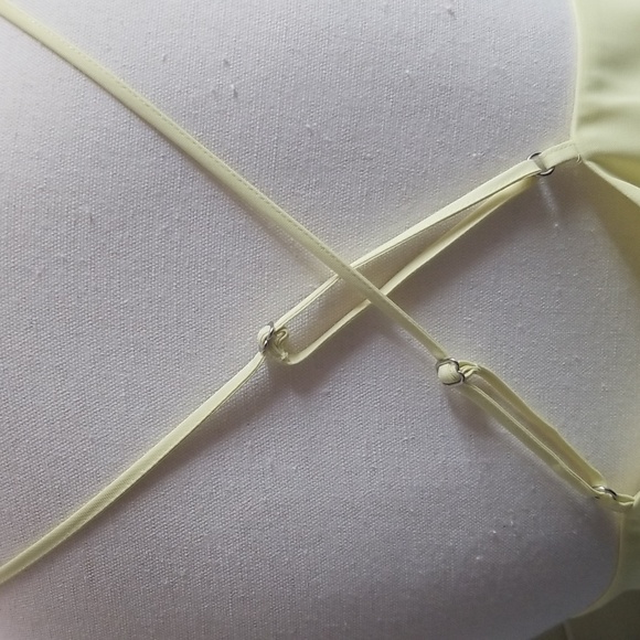 Express bright yellow satin adjustable strap top New criss cross  Small - Picture 2 of 12